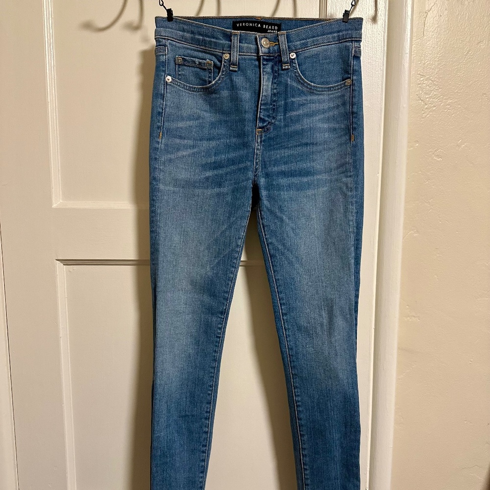 VERONICA BEARD Kate High Rise Ankle Skinny Denim Jean Grotto Size 24